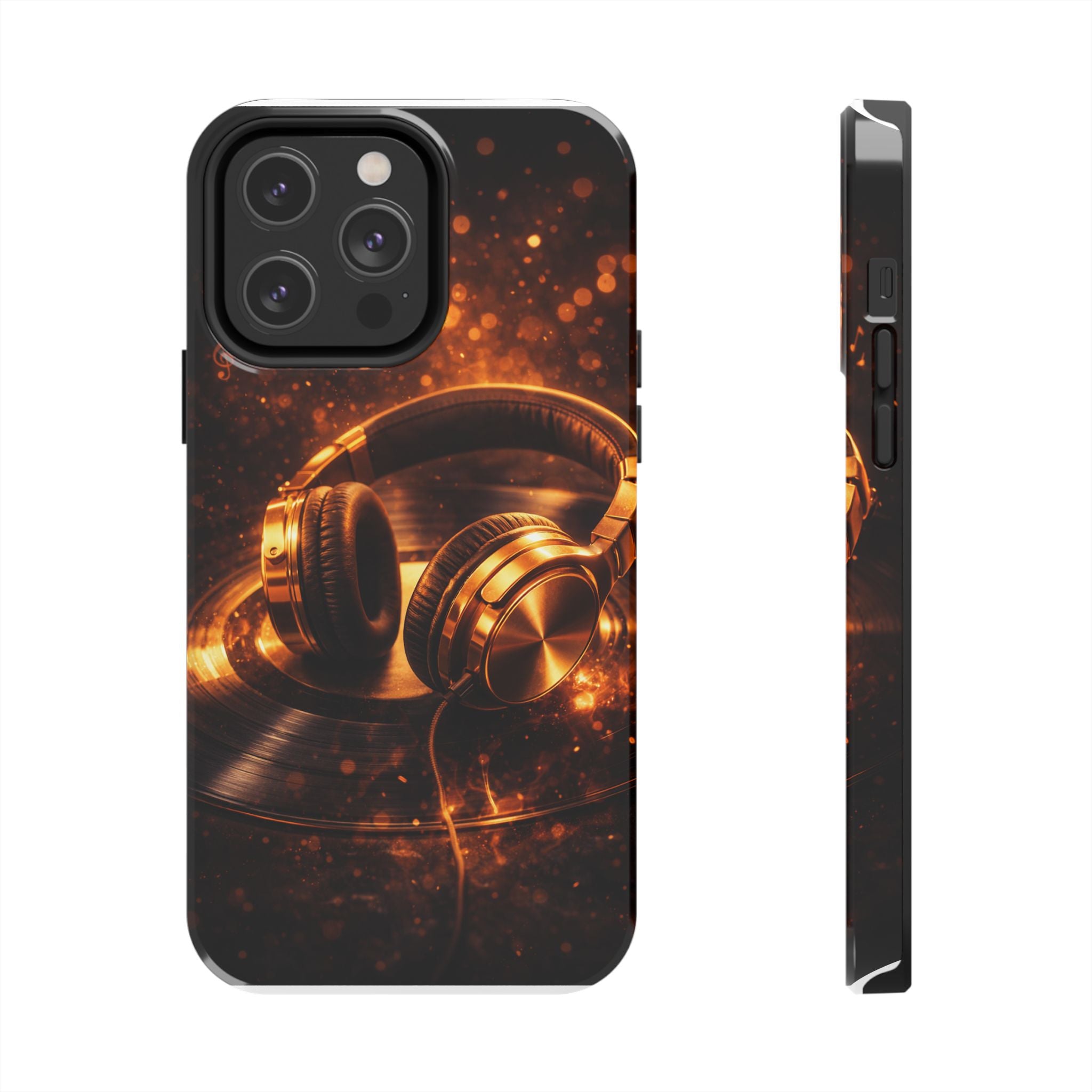 Gold Headphones Tough Phone Case | Music Lover Protective Case product image 14