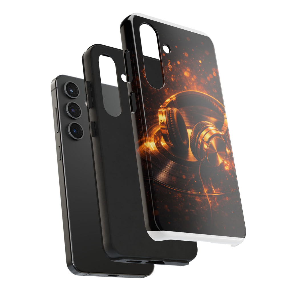 Gold Headphones Tough Phone Case | Music Lover Protective Case product image 84