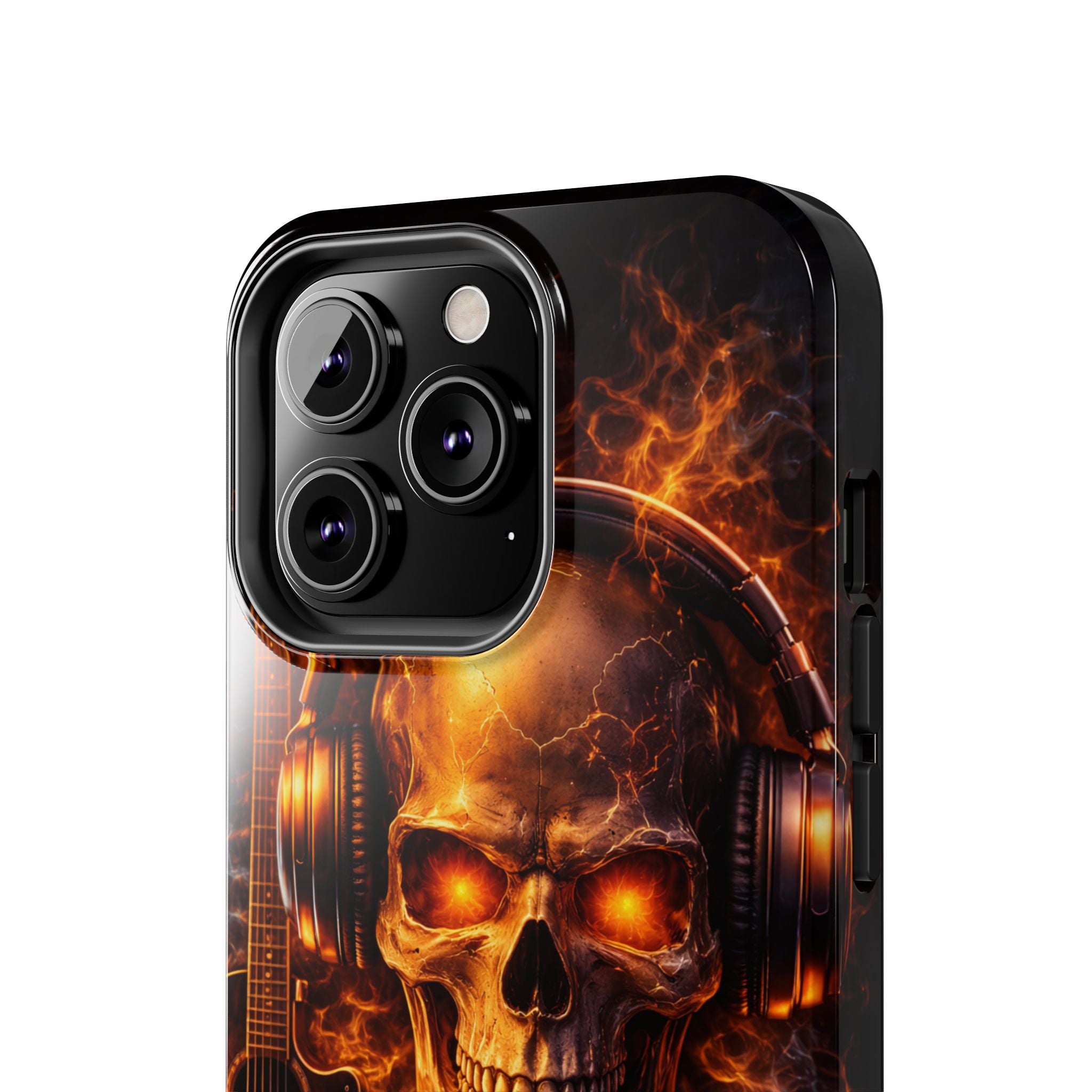 Flaming Skull Tough Phone Case | Guitar & Rock Lover Design product image 62