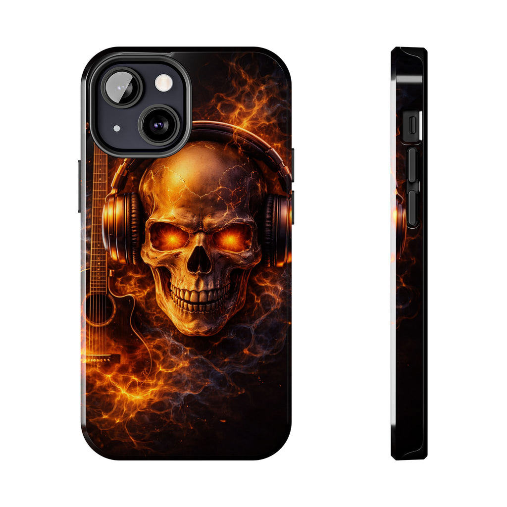 Flaming Skull Tough Phone Case | Guitar & Rock Lover Design product image 9