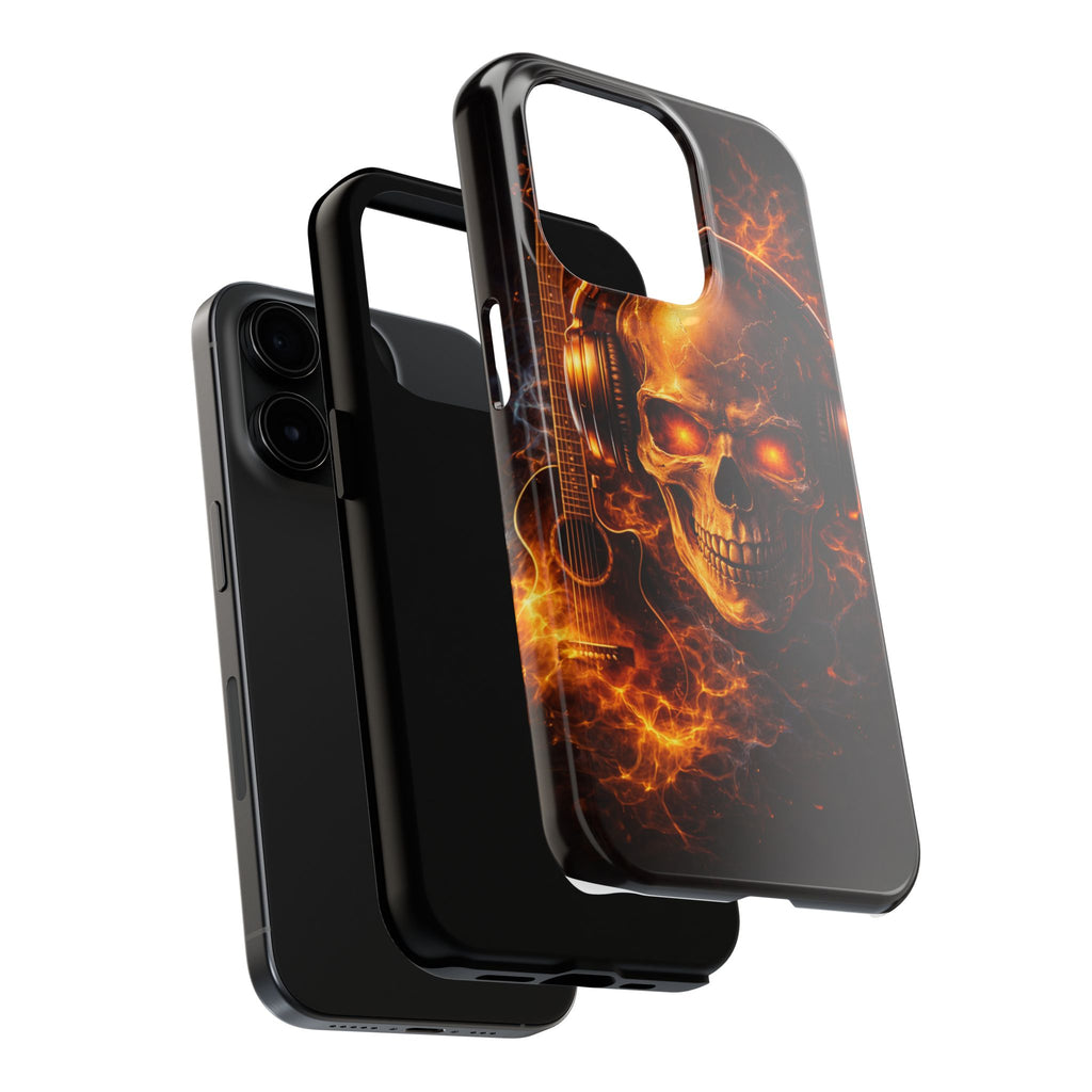 Flaming Skull Tough Phone Case | Guitar & Rock Lover Design product image 75