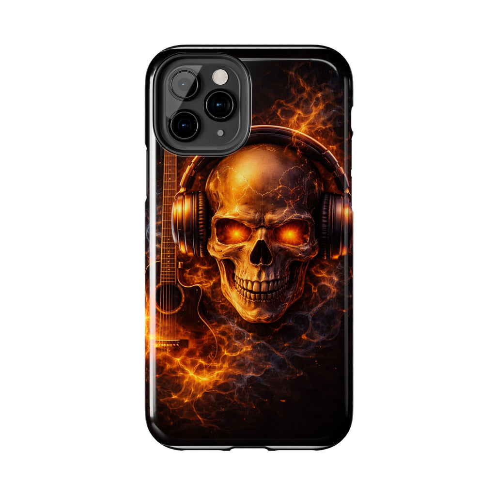 Flaming Skull Tough Phone Case | Guitar & Rock Lover Design product image 36