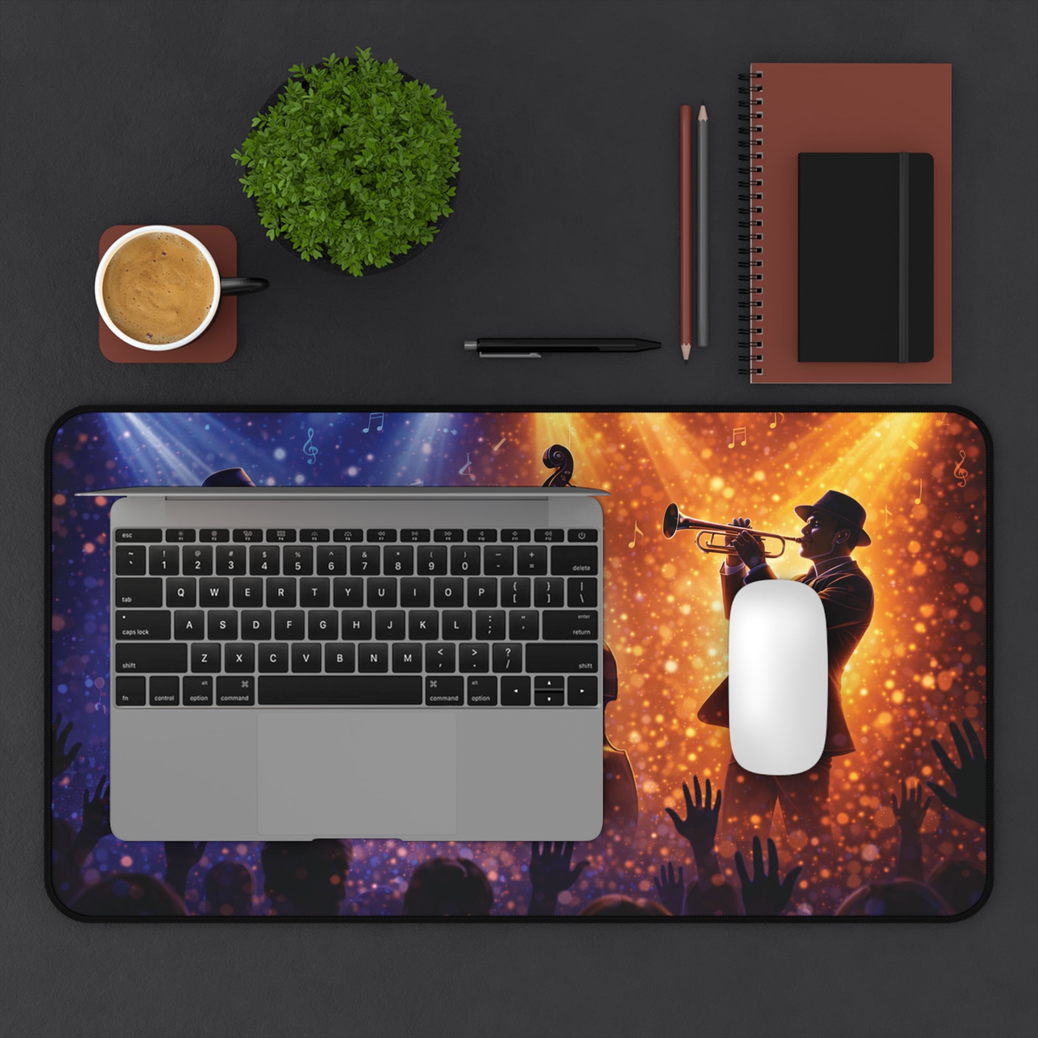 Jazz Night Desk Mat — Live Band Concert Mouse Pad with Sax, Guitar & Trumpet product image 8