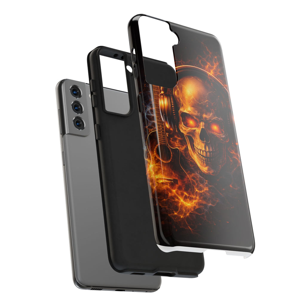 Flaming Skull Tough Phone Case | Guitar & Rock Lover Design product image 93