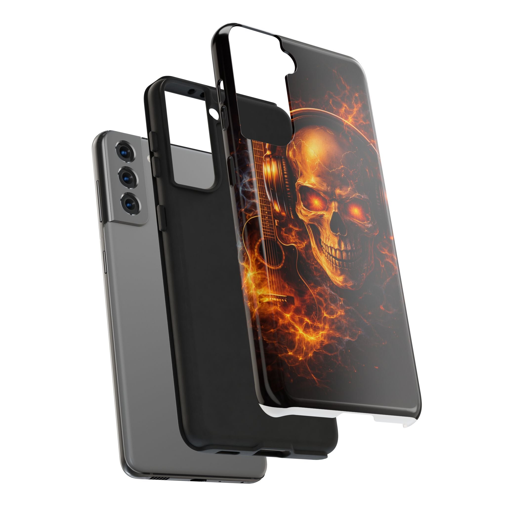 Flaming Skull Tough Phone Case | Guitar & Rock Lover Design product image 93