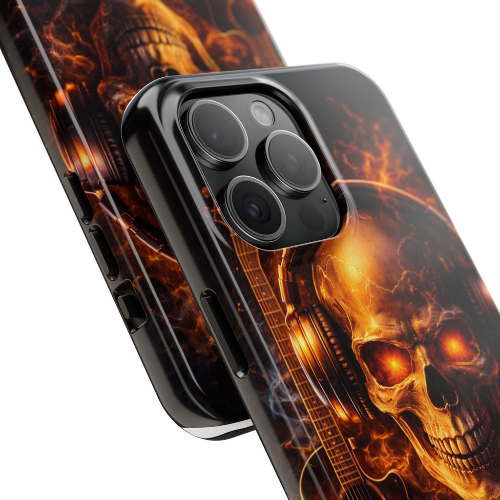 Flaming Skull Tough Phone Case | Guitar & Rock Lover Design product image 79