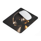 Music Lover Mouse Pad — Gold Headphones Design