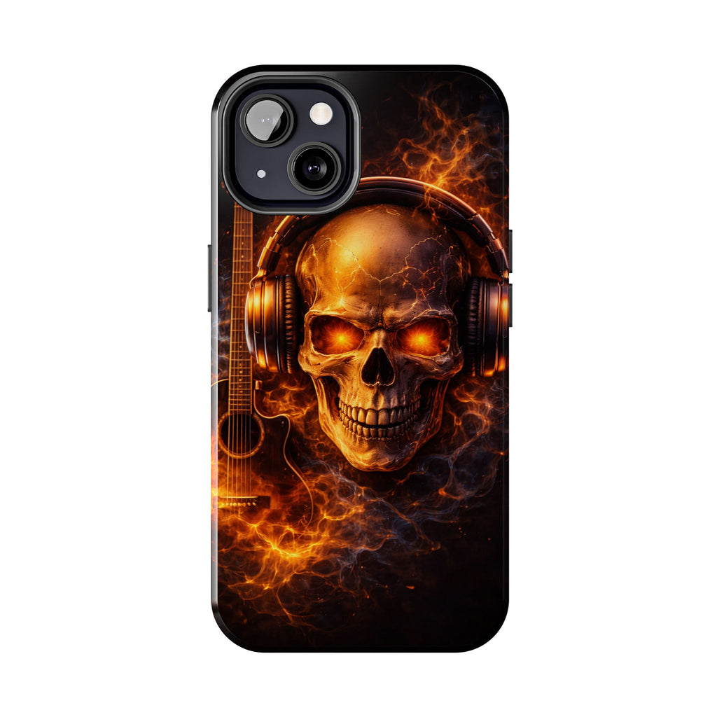 Flaming Skull Tough Phone Case | Guitar & Rock Lover Design product image 54