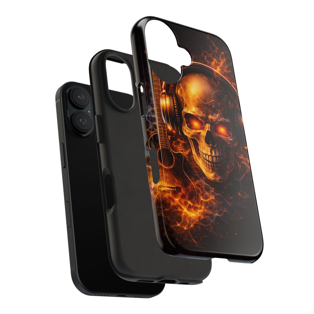 Flaming Skull Tough Phone Case | Guitar & Rock Lover Design product image 99