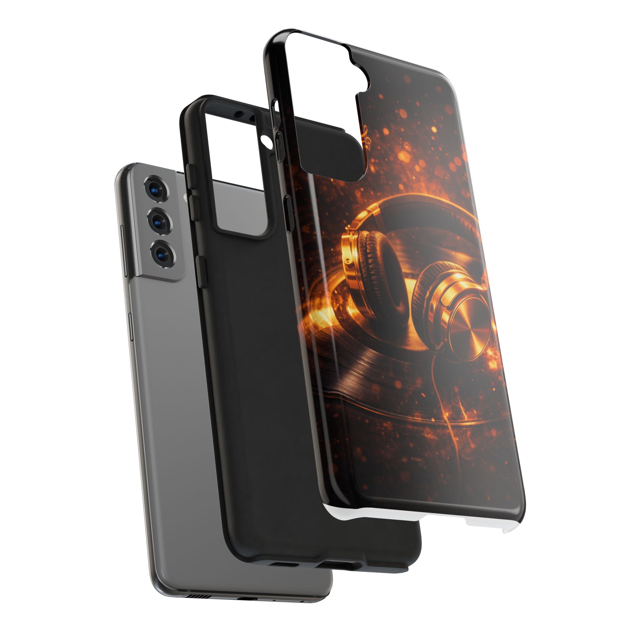 Gold Headphones Tough Phone Case | Music Lover Protective Case product image 93