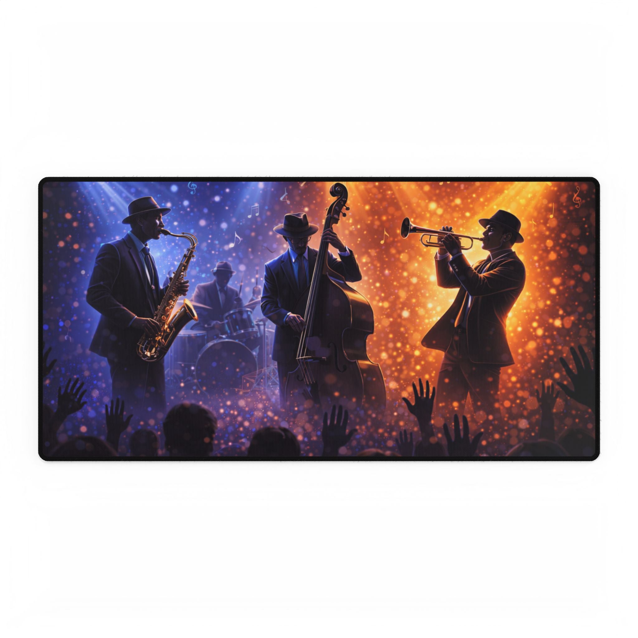 Jazz Band Desk Mat — Concert Silhouette Mouse Pad for Musicians & Music Lovers product image 1