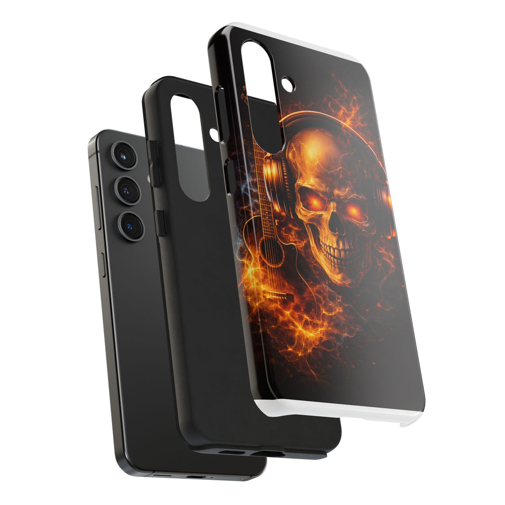 Flaming Skull Tough Phone Case | Guitar & Rock Lover Design product image 84