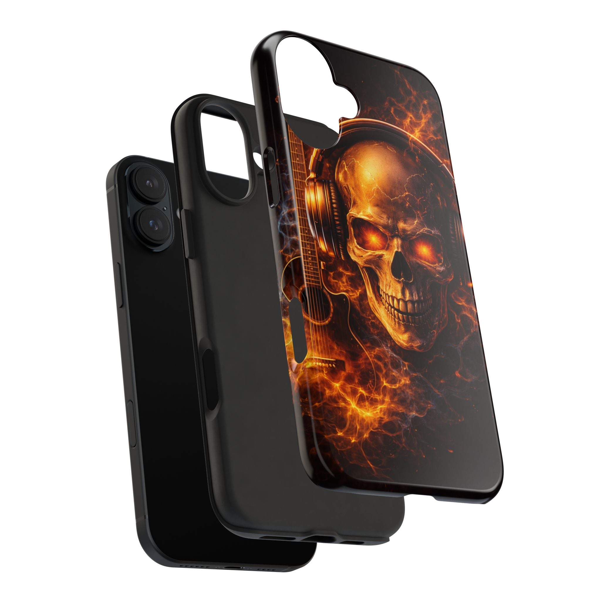 Flaming Skull Tough Phone Case | Guitar & Rock Lover Design product image 101