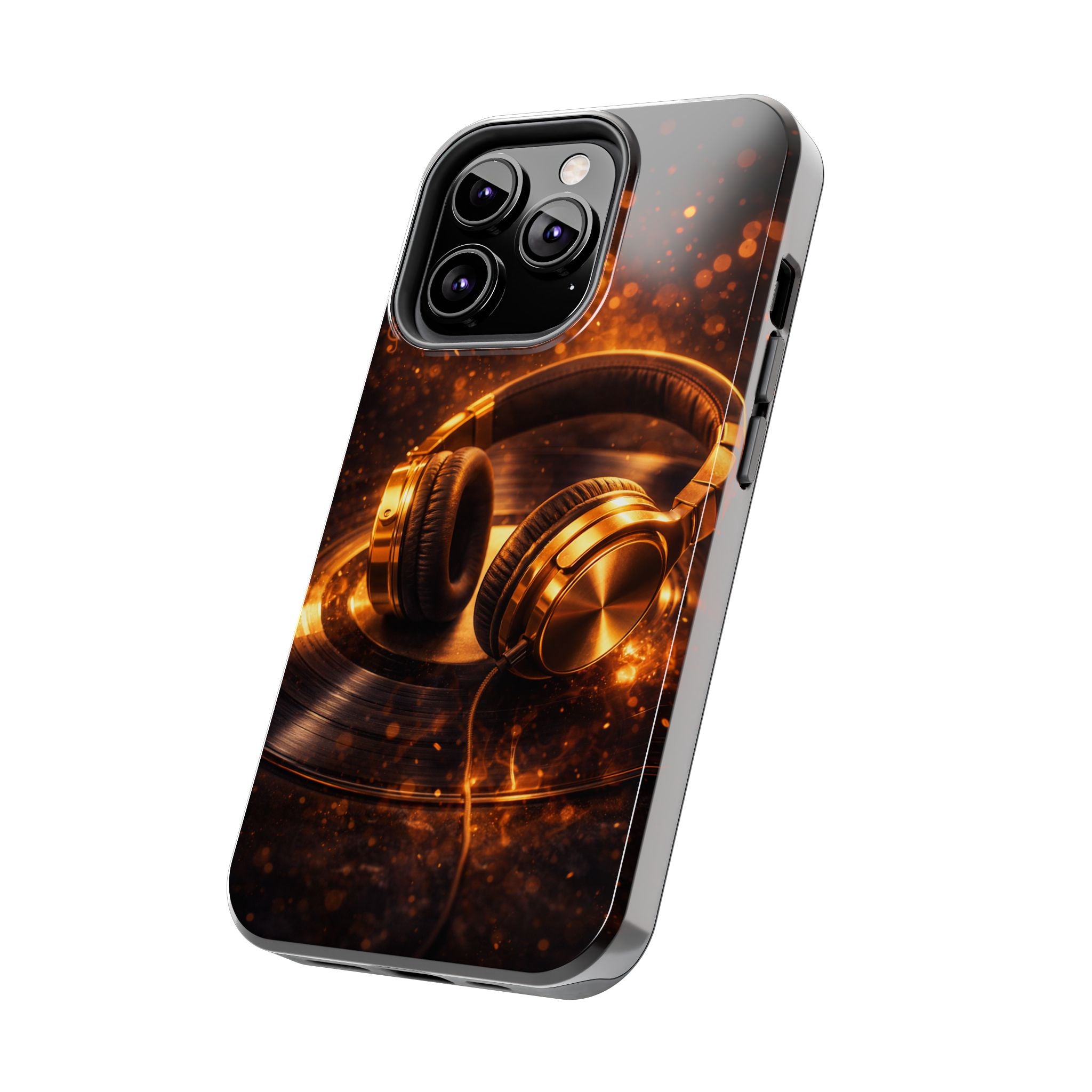 Gold Headphones Tough Phone Case | Music Lover Protective Case product image 61