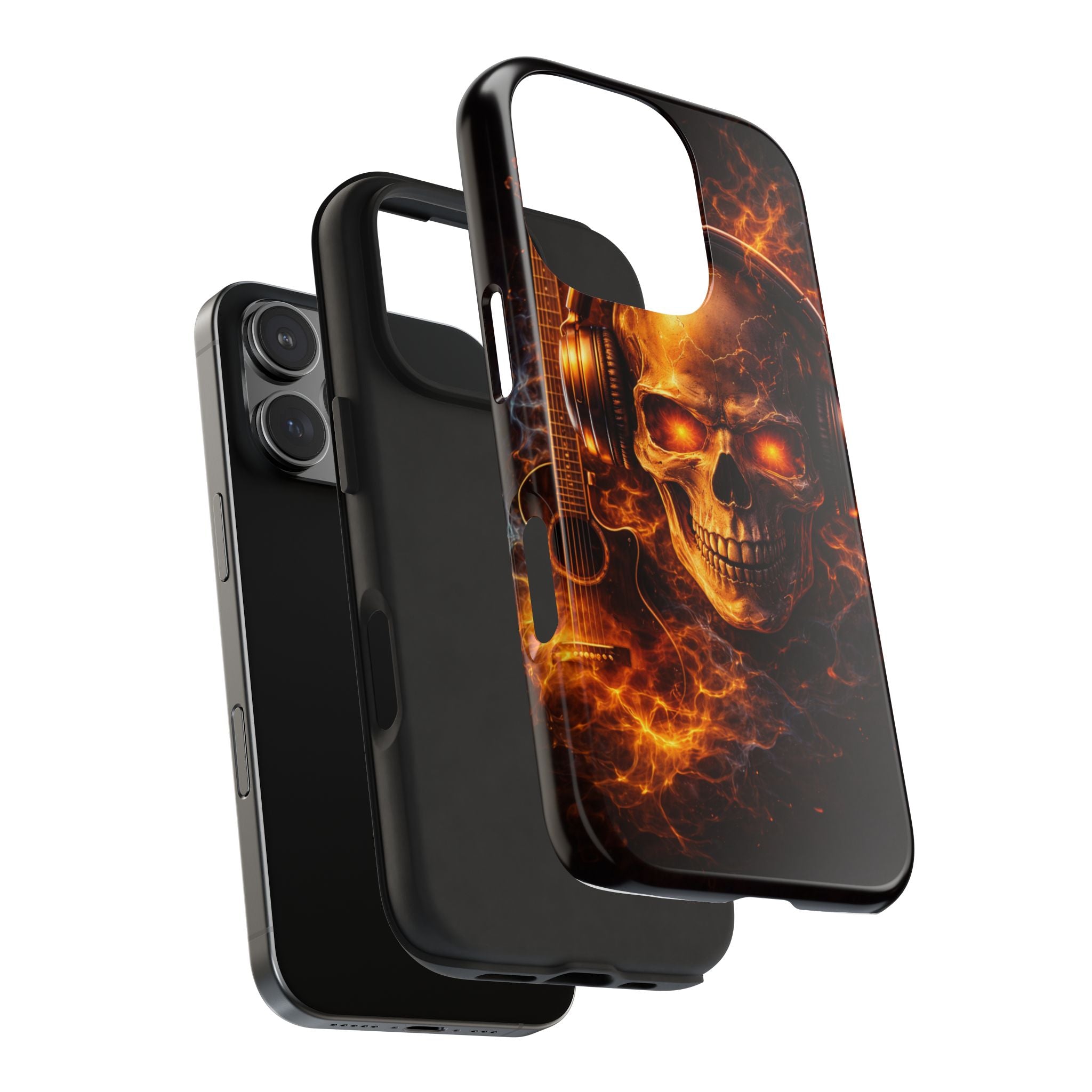 Flaming Skull Tough Phone Case | Guitar & Rock Lover Design product image 95