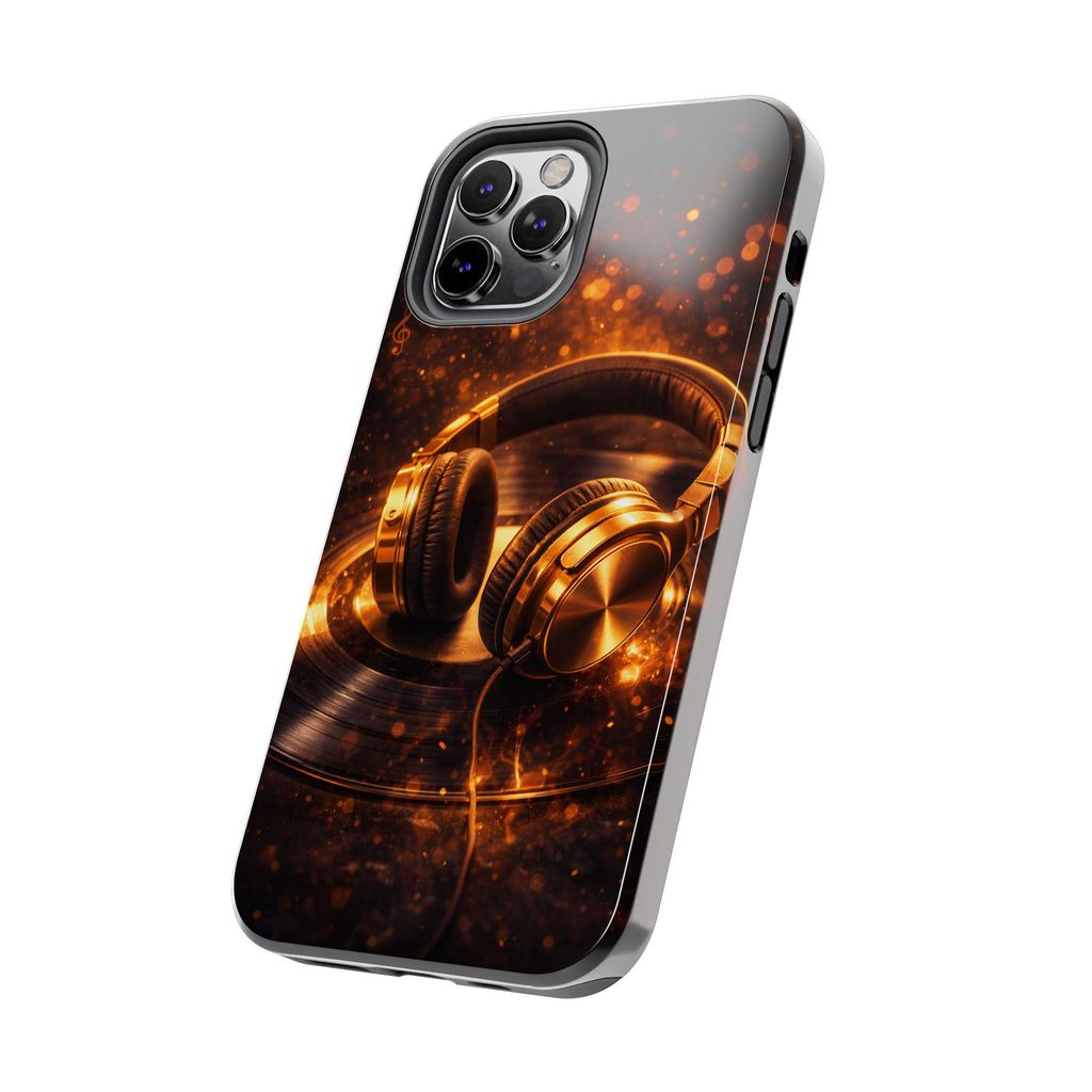 Gold Headphones Tough Phone Case | Music Lover Protective Case product image 49