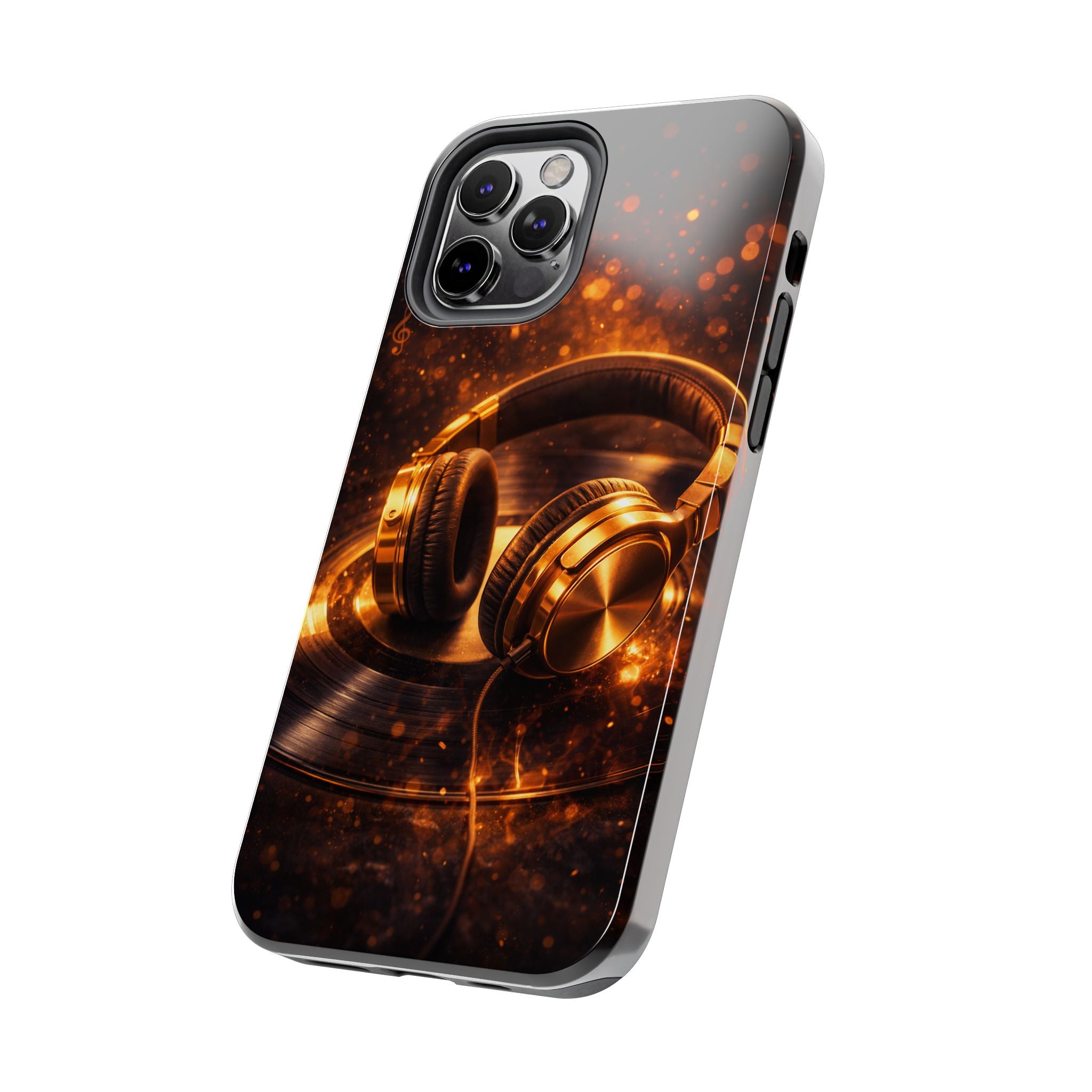 Gold Headphones Tough Phone Case | Music Lover Protective Case product image 49