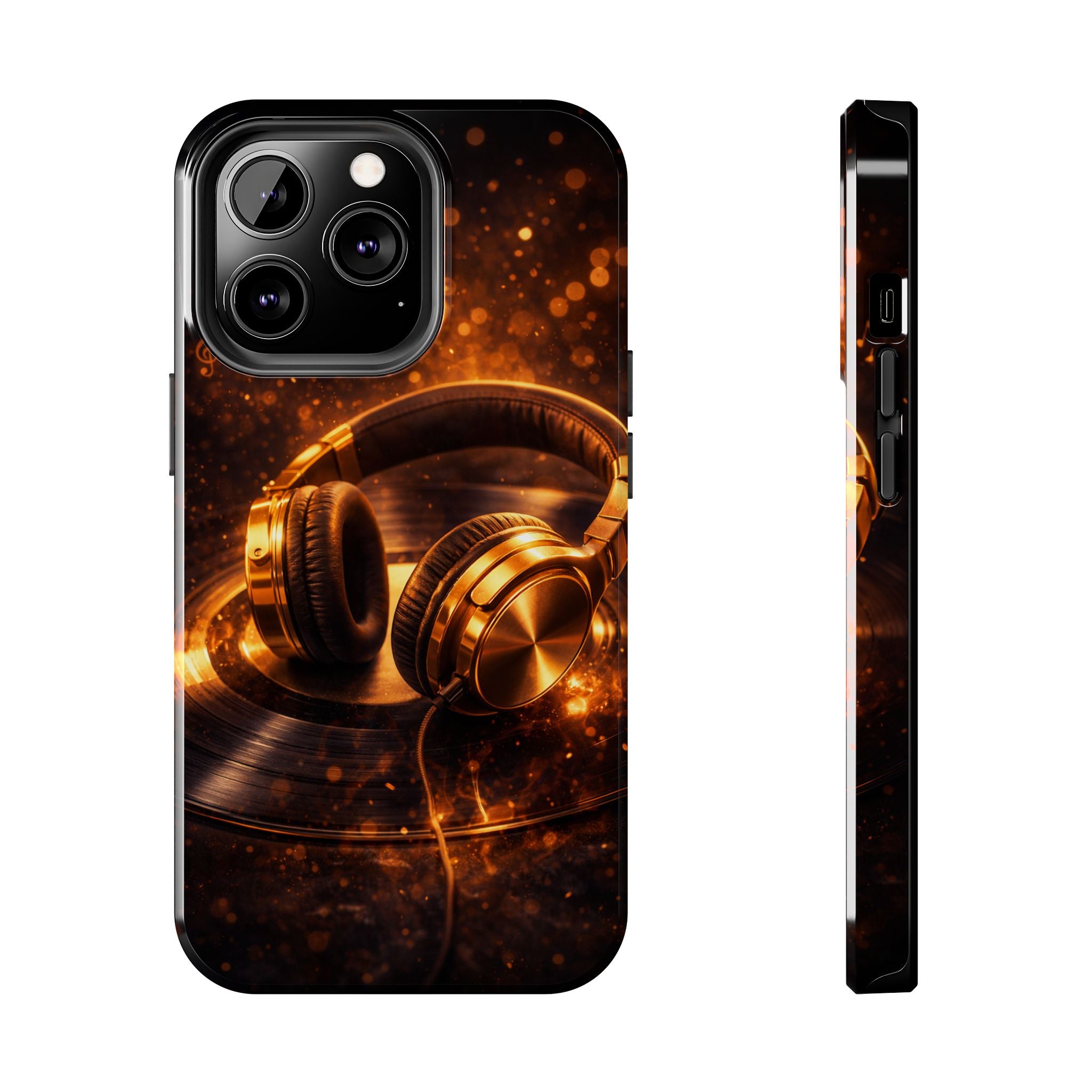 Gold Headphones Tough Phone Case | Music Lover Protective Case product image 10