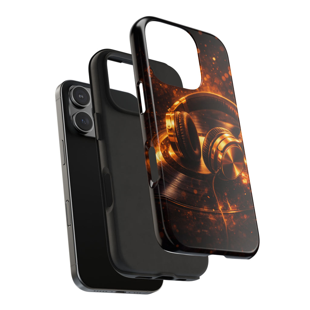Gold Headphones Tough Phone Case | Music Lover Protective Case product image 95