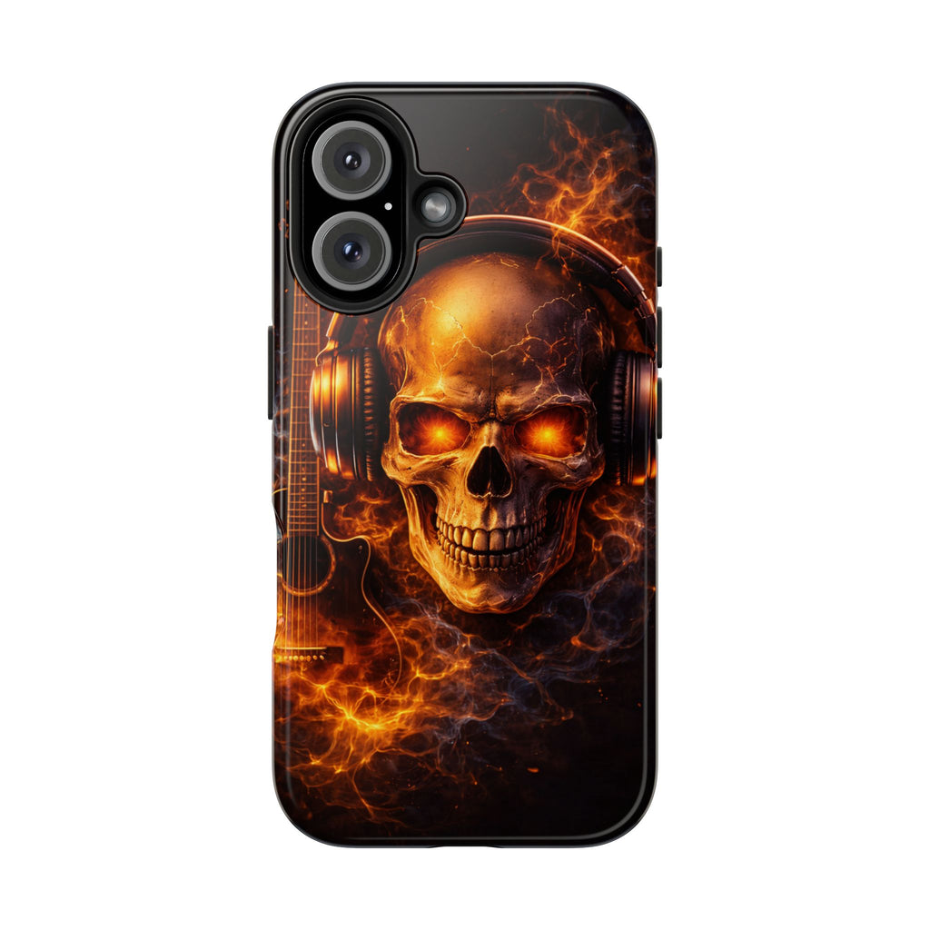 Flaming Skull Tough Phone Case | Guitar & Rock Lover Design product image 26
