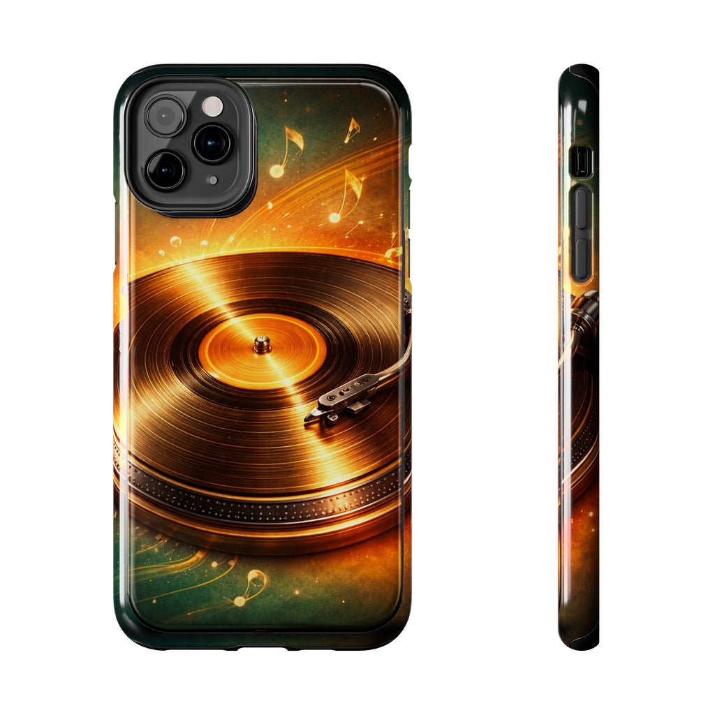 Golden Vinyl Grooves Tough Phone Case | Music Lover's Statement product image 3