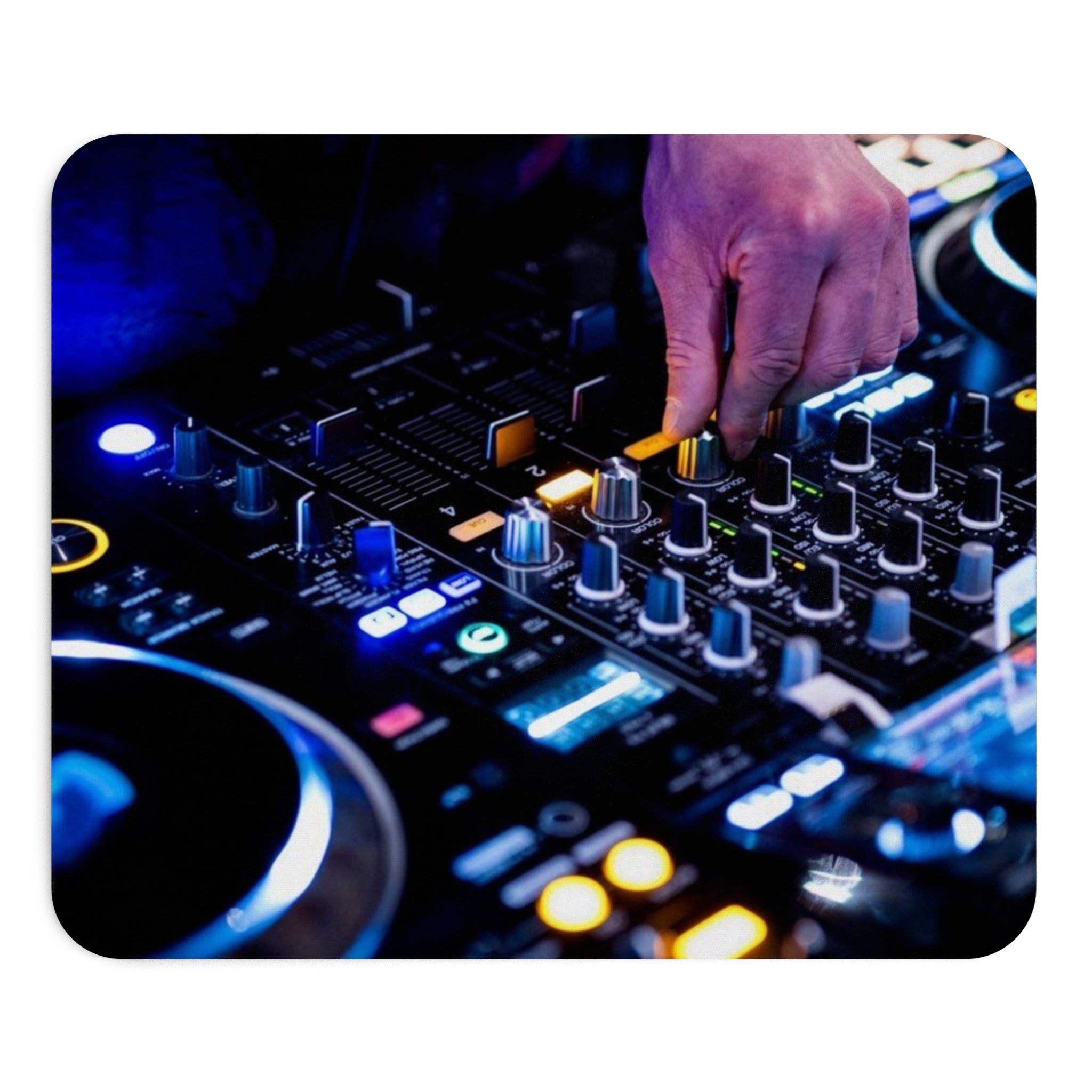DJ Mixer Photo Mouse Pad — Electronic Music Desk Mat for Producers & DJs