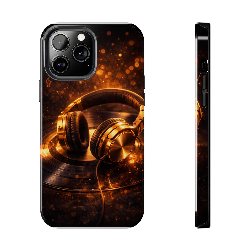 Gold Headphones Tough Phone Case | Music Lover Protective Case product image 11