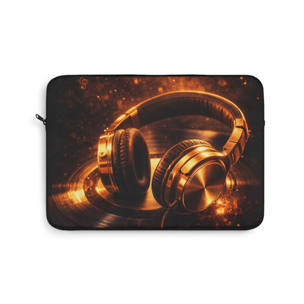 Gold Headphones Laptop Sleeve | Carry the Sound product image 2