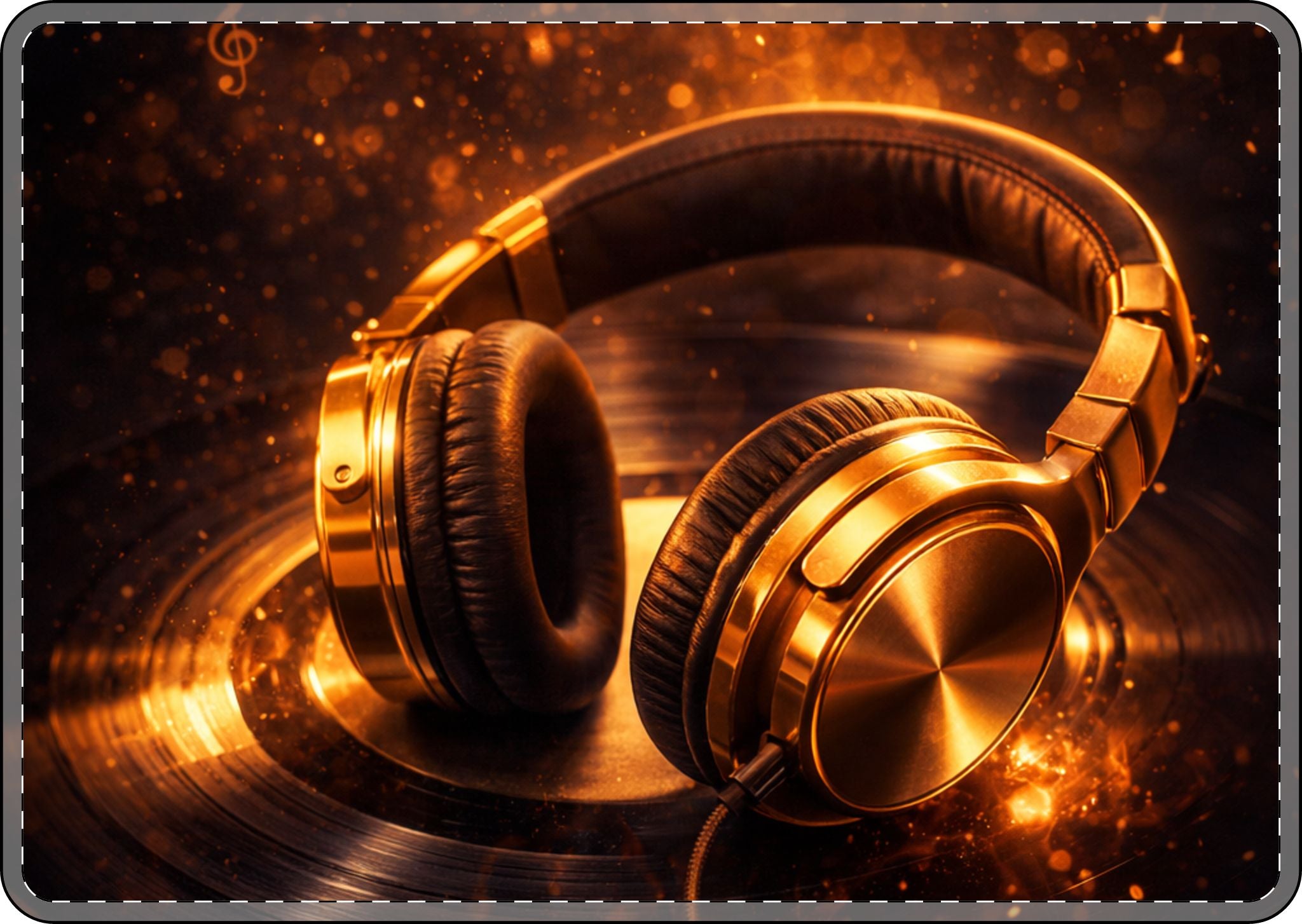 Gold Headphones MacBook Case | Golden Sound System product image 1