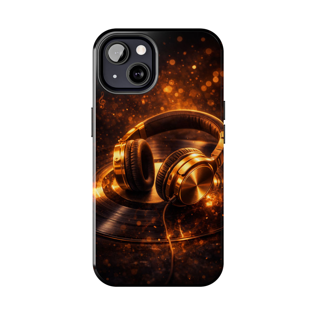 Gold Headphones Tough Phone Case | Music Lover Protective Case product image 54