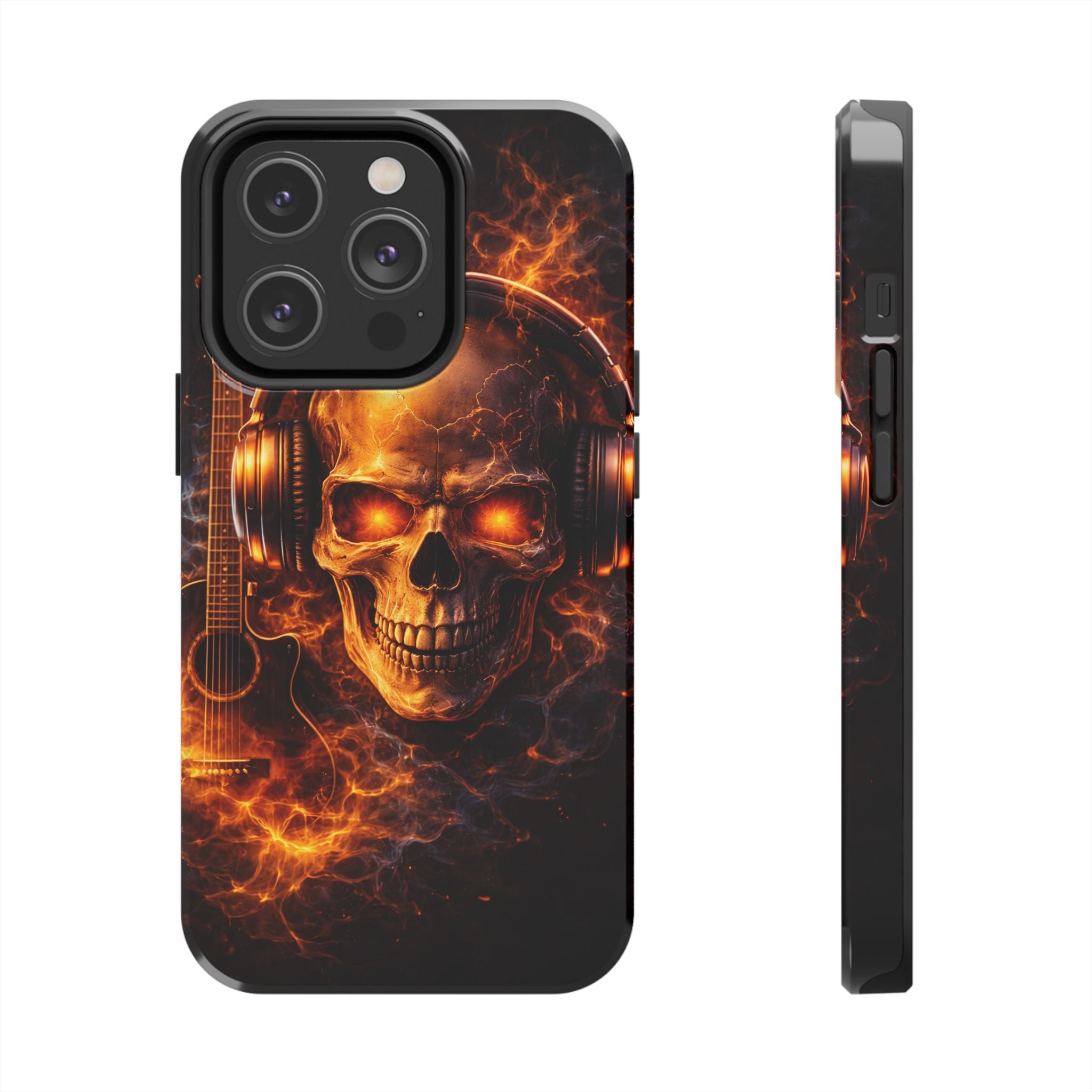 Flaming Skull Tough Phone Case | Guitar & Rock Lover Design product image 13