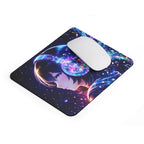 Cosmic Anime Headphones Mouse Pad - Neon Night Music Art