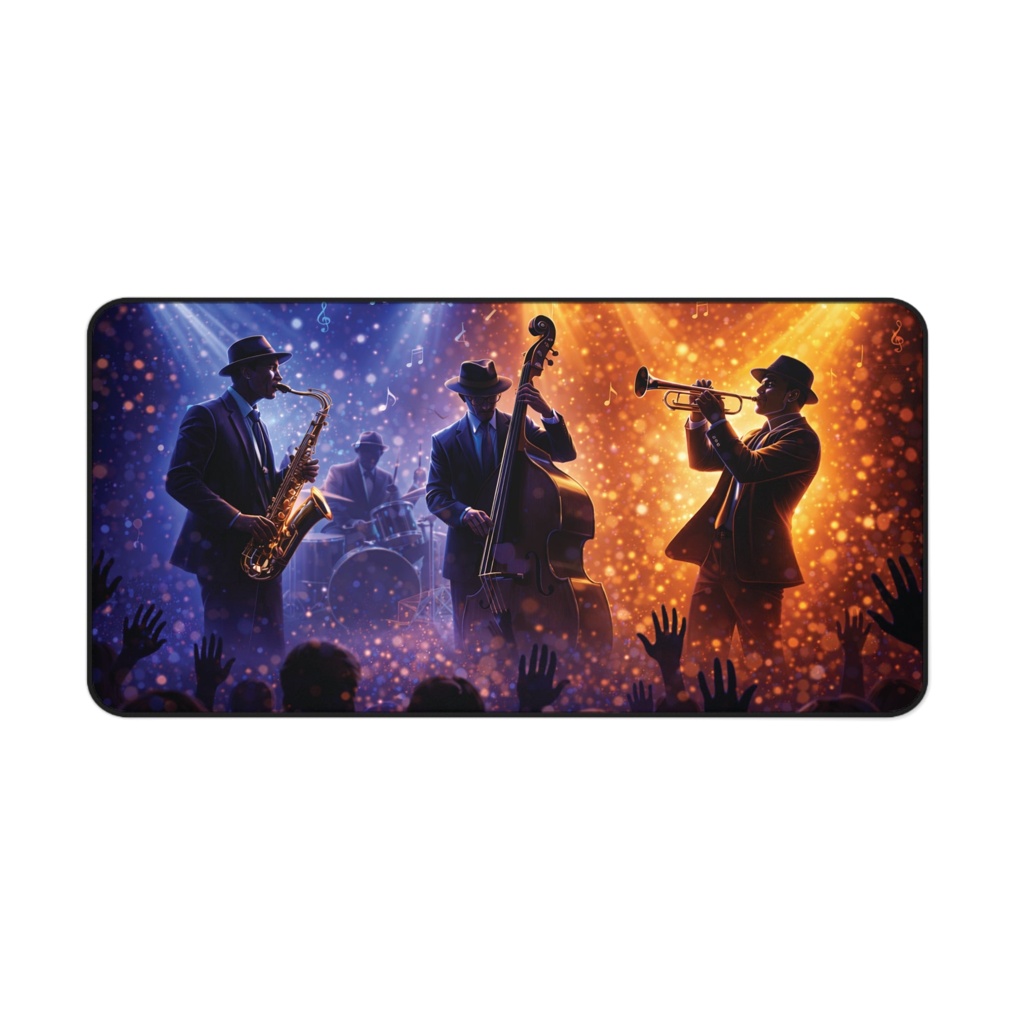Jazz Night Desk Mat — Live Band Concert Mouse Pad with Sax, Guitar & Trumpet product image 3