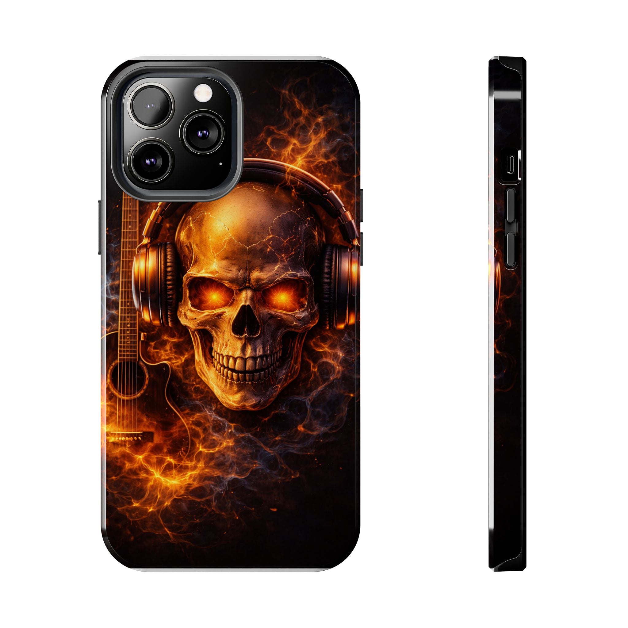 Flaming Skull Tough Phone Case | Guitar & Rock Lover Design product image 11