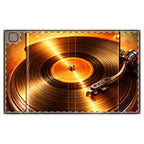 Golden Vinyl Grooves iPad Folio Case | Press Play in Gold product image 2