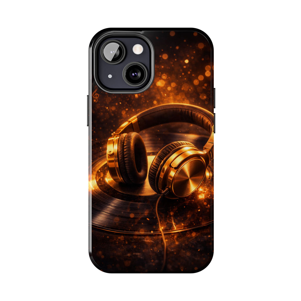 Gold Headphones Tough Phone Case | Music Lover Protective Case product image 57
