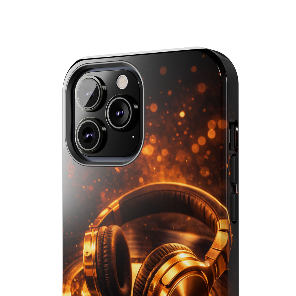 Gold Headphones Tough Phone Case | Music Lover Protective Case product image 65