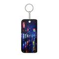 Neon Cityscape Keychain — Cyberpunk Double-Sided Keychain Charm product image 1