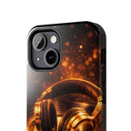Gold Headphones Tough Phone Case | Music Lover Protective Case product image 59