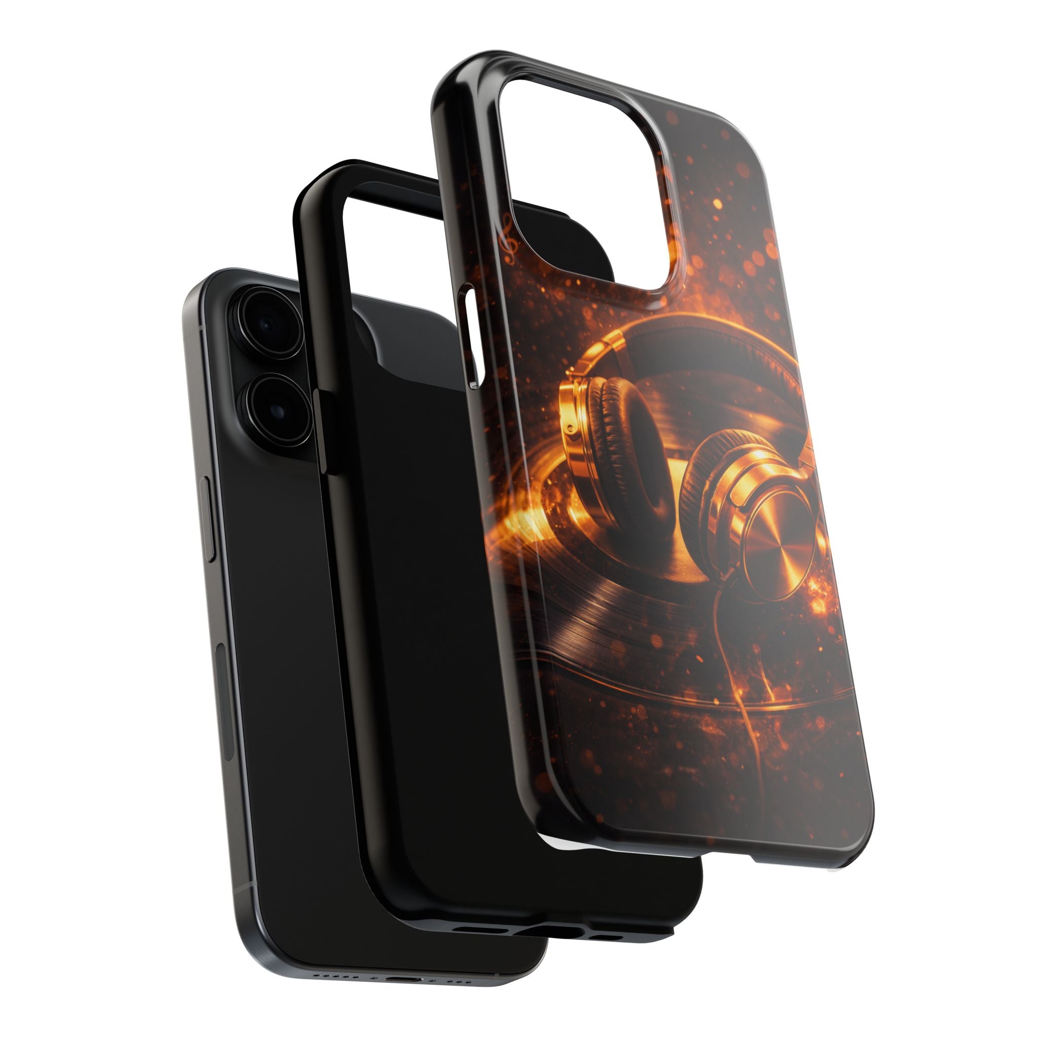 Gold Headphones Tough Phone Case | Music Lover Protective Case product image 75