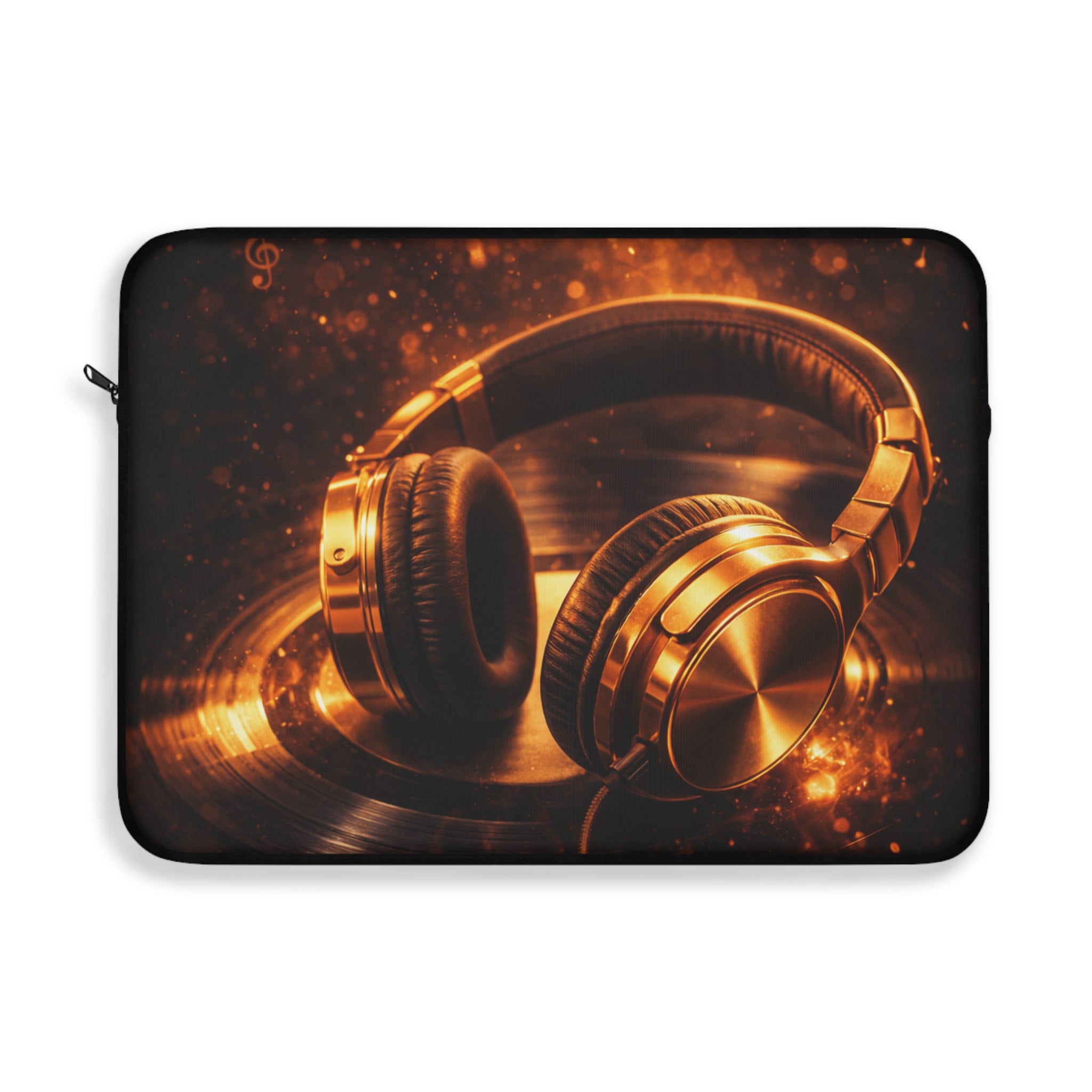 Gold Headphones Laptop Sleeve | Carry the Sound product image 3