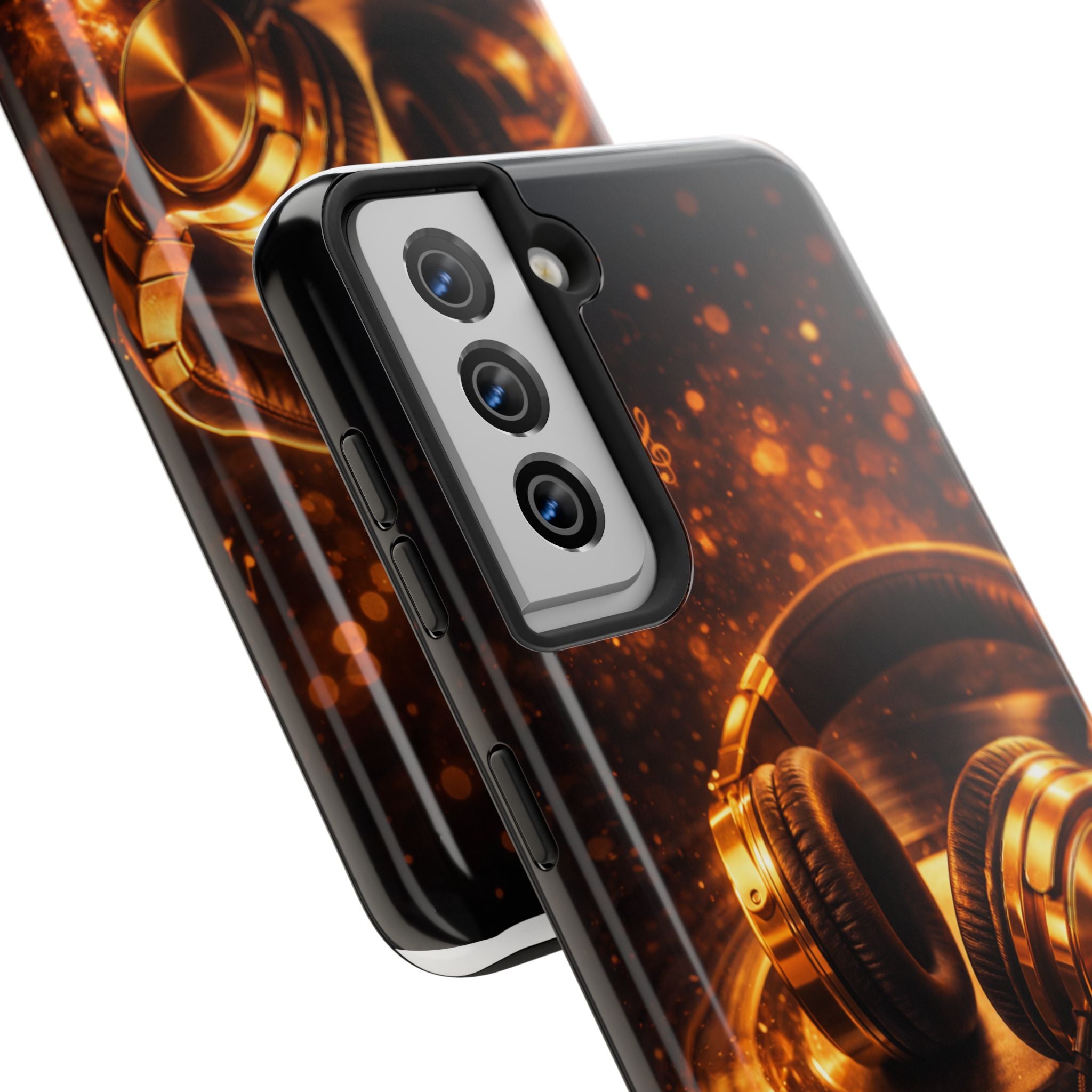 Gold Headphones Tough Phone Case | Music Lover Protective Case product image 91