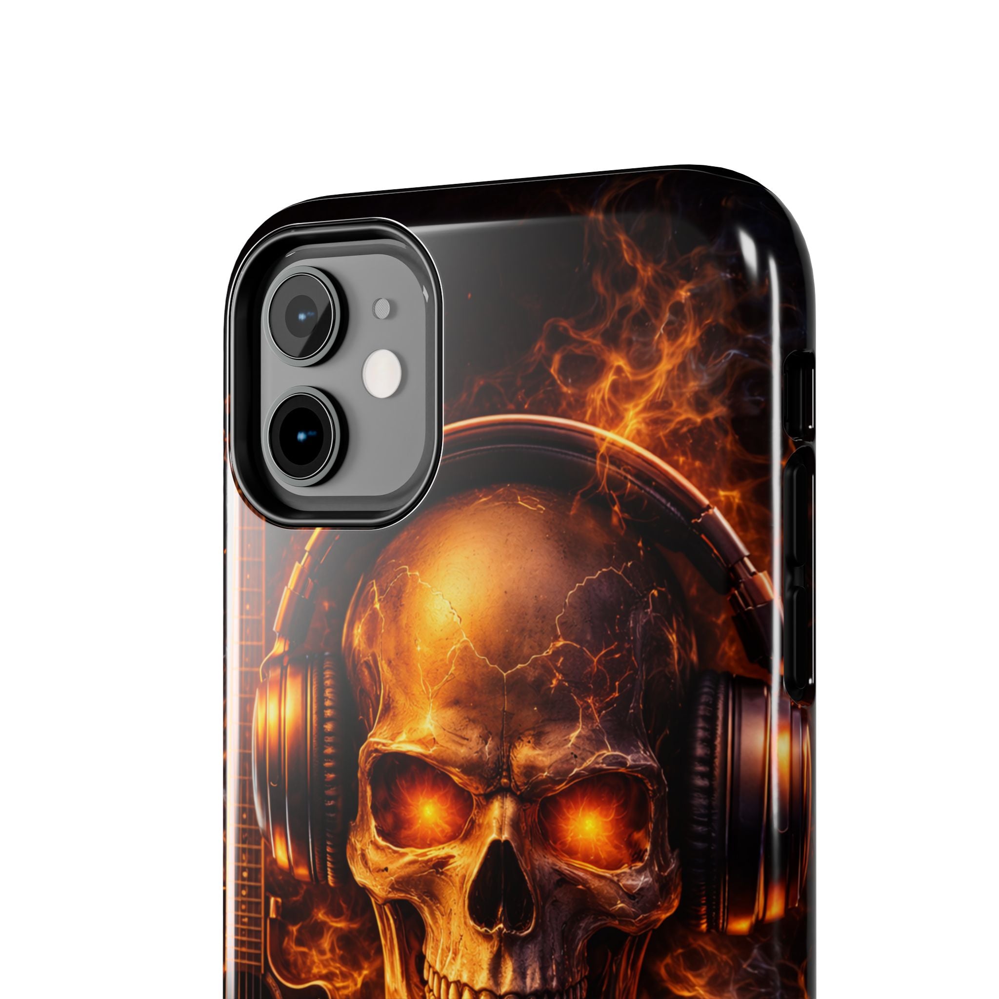Flaming Skull Tough Phone Case | Guitar & Rock Lover Design product image 35