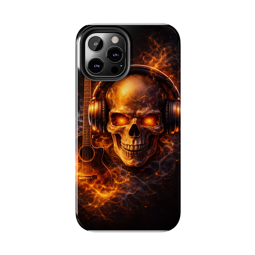 Flaming Skull Tough Phone Case | Guitar & Rock Lover Design product image 51