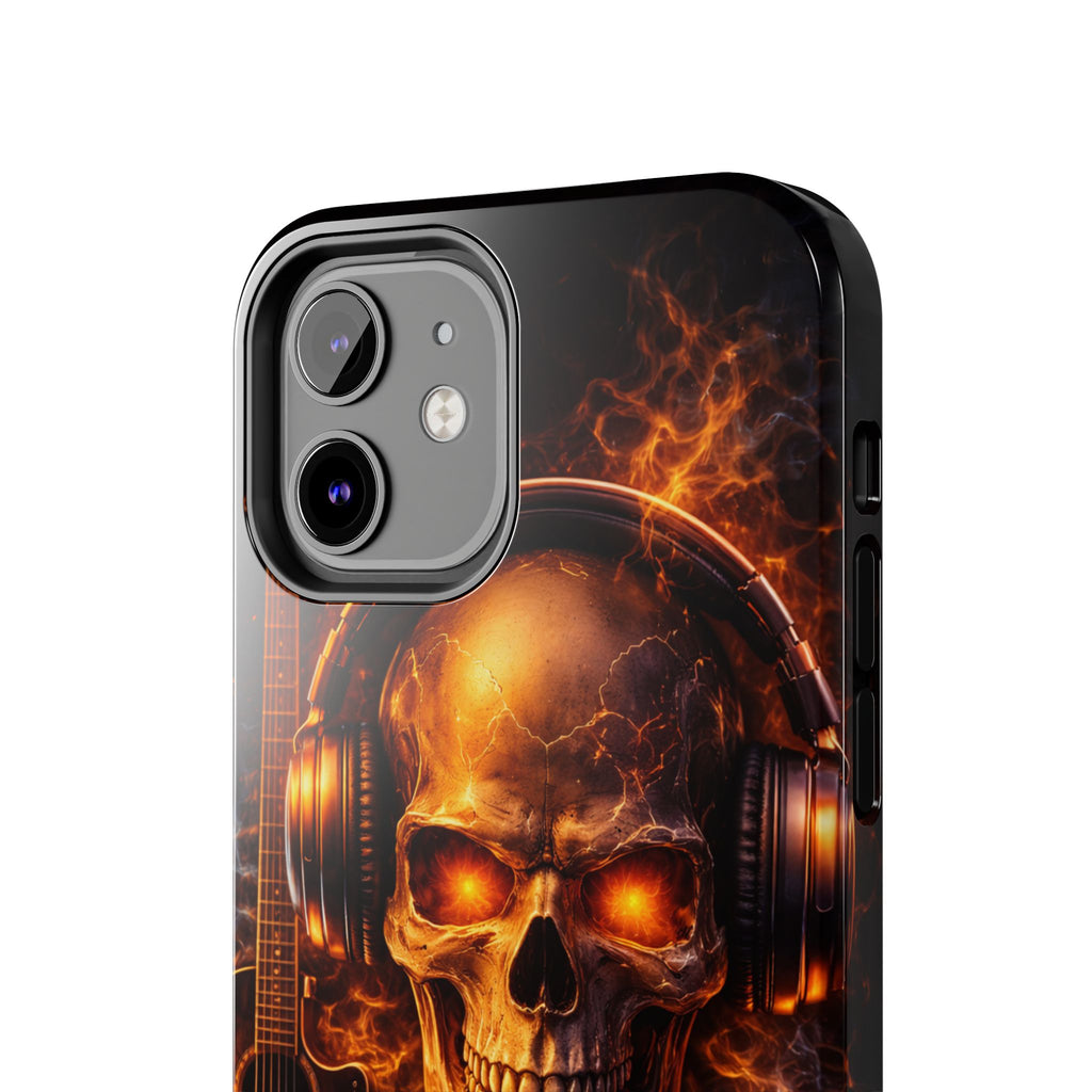 Flaming Skull Tough Phone Case | Guitar & Rock Lover Design product image 44