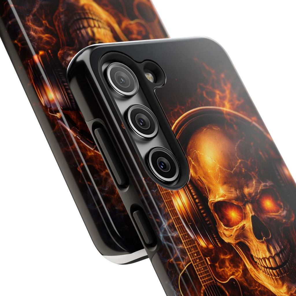 Flaming Skull Tough Phone Case | Guitar & Rock Lover Design product image 85