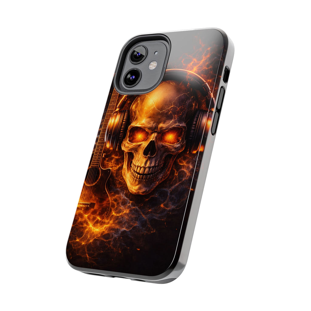 Flaming Skull Tough Phone Case | Guitar & Rock Lover Design product image 46