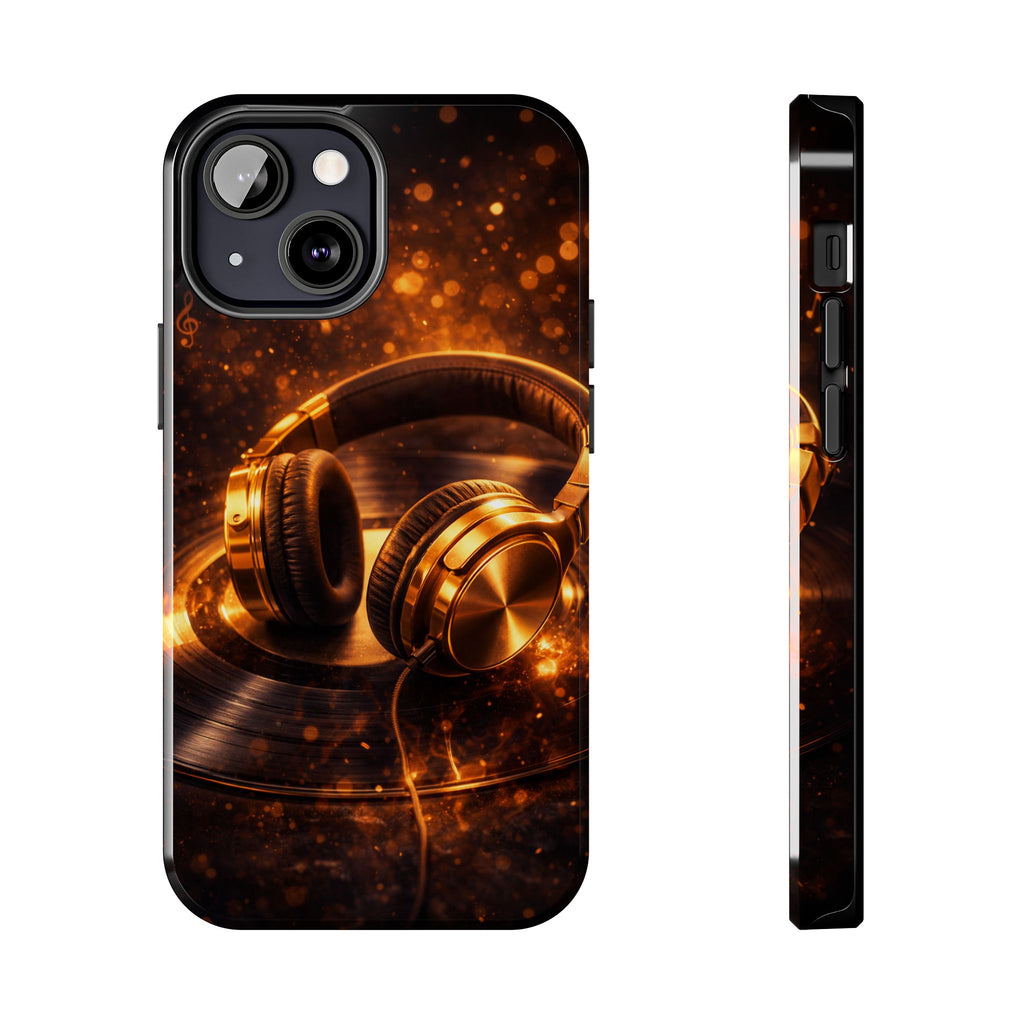 Gold Headphones Tough Phone Case | Music Lover Protective Case product image 9