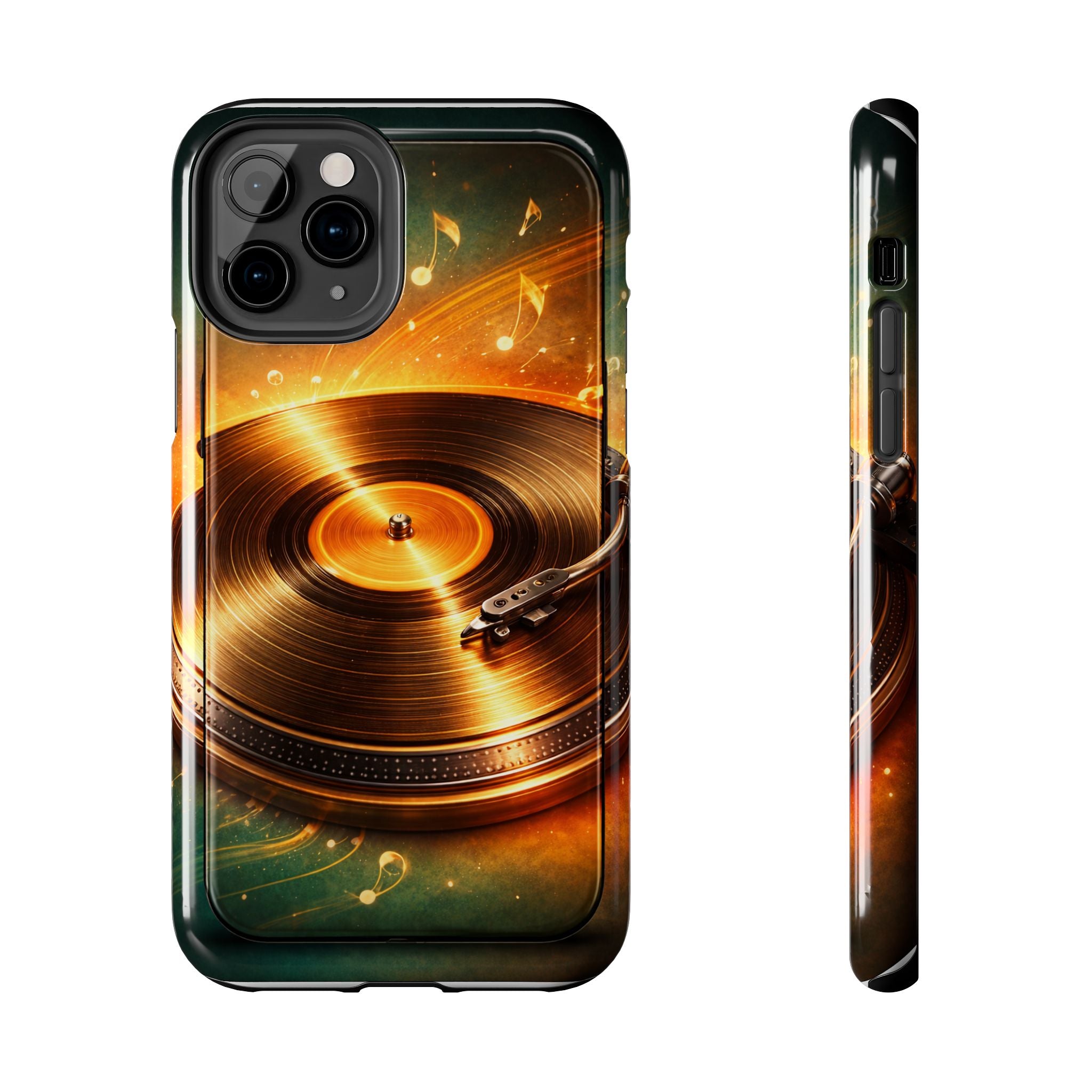 Golden Vinyl Grooves Tough Phone Case | Music Lover's Statement product image 2