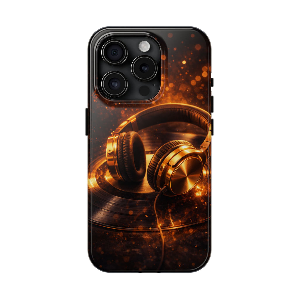 Gold Headphones Tough Phone Case | Music Lover Protective Case product image 17